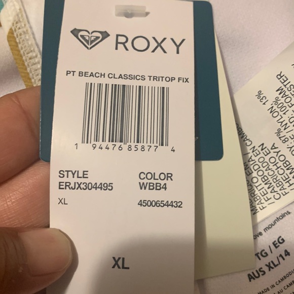 NWT Roxy Beach Classic Tritop Fix Stripes Size XL - Picture 4 of 5